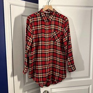 EUC - Madewell Flannel Plaid Top - Size Medium - Tunic Length